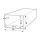 RECTANGLE ALUMINUM PROFILE 60x40 ANODIZED